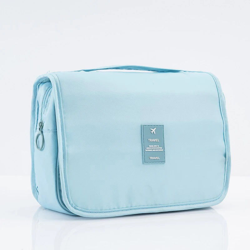 Make up Bags Solid Color Korean Foldable Cosmetic Bags Travel PVC Waterproof Large Capacity Toiletries Hangbag Storage