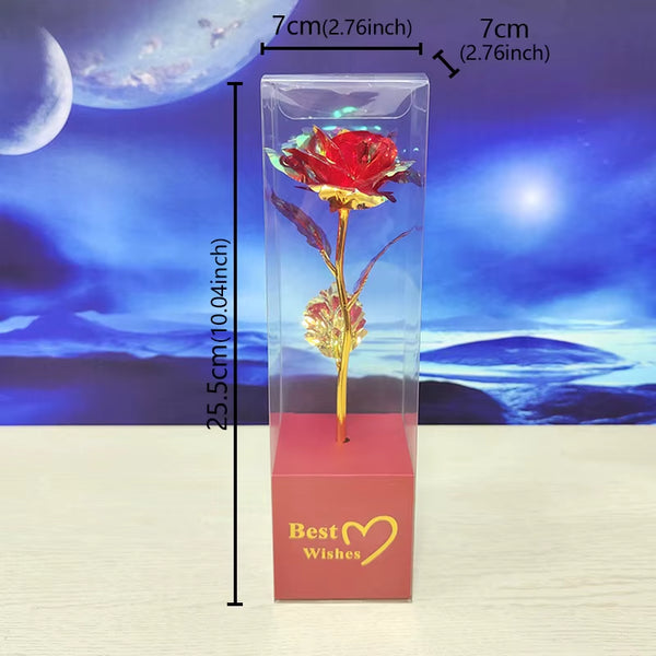 Galaxy Rose Eternal 24K Gold Flower Foil Plastic Artificial Roses Forever Love Wedding Decor Lover Roses Creative Gift Decor