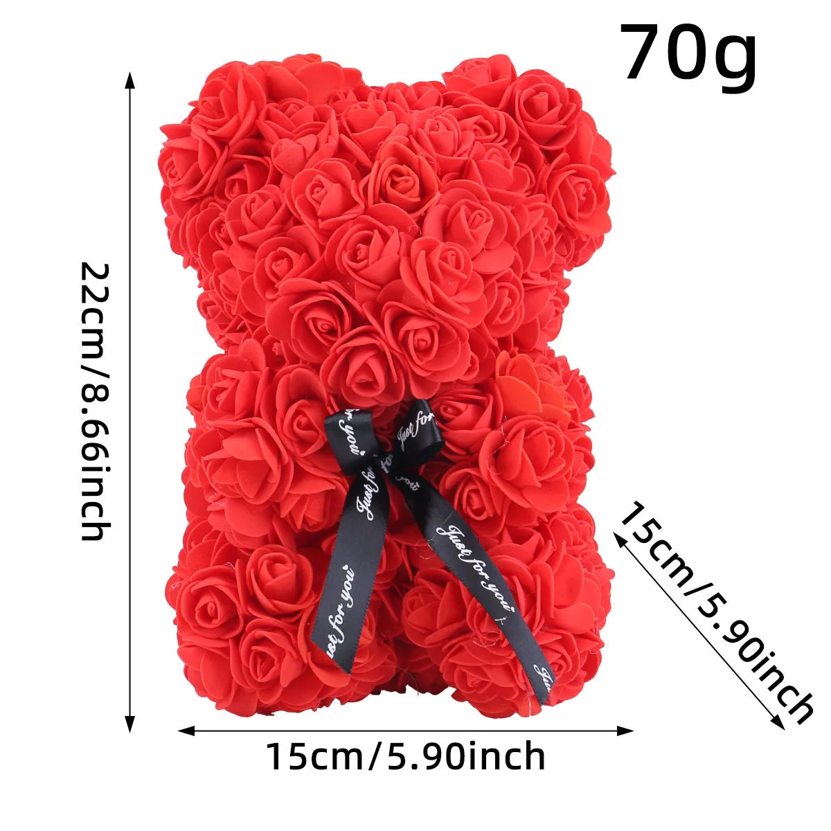 Wedding Home Decor, Rainbow Eternal Rose Bear, Anniversary Gift