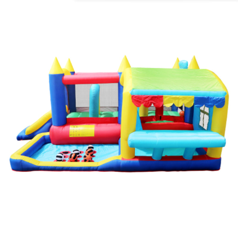 7 in 1 Inflatable Bounce House, Bouncy House with Ball Pit for Kids Indoor Outdoor Party Family Fun, Obstacles, Toddler Bouncy Castle with Ball Pit for Birthday Party Gifts