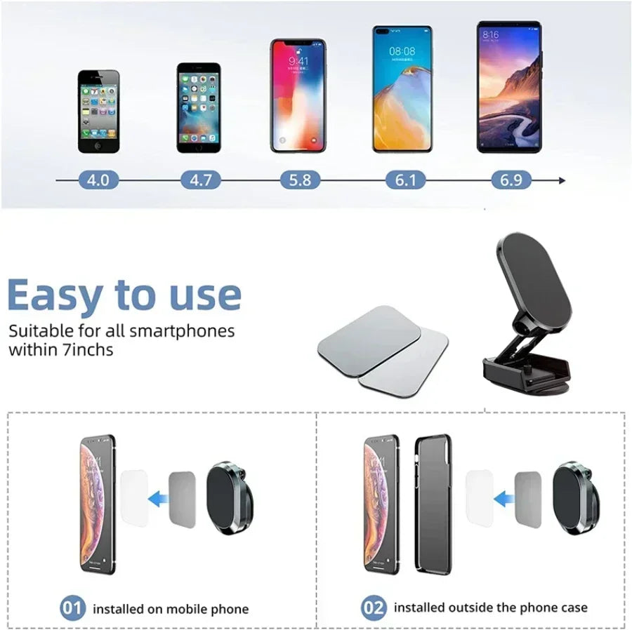 Magnetic Car Phone Holder Stand in Car for Iphone 17 16 15 14 13 12 XR Pro Magnet Mount Cell Mobile Wall Nightstand Support GPS
