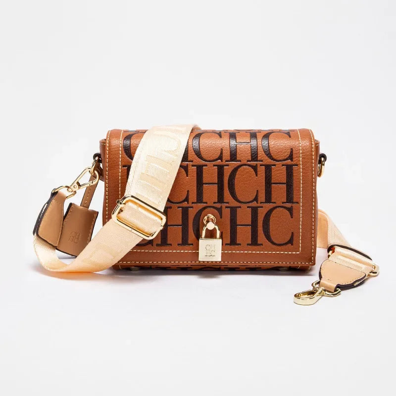 Womens Shoulder Bag Luxury Brand 2025 Fashion Solid Color Printed Handbag Fashion Design Model Metal Accessories Buckle