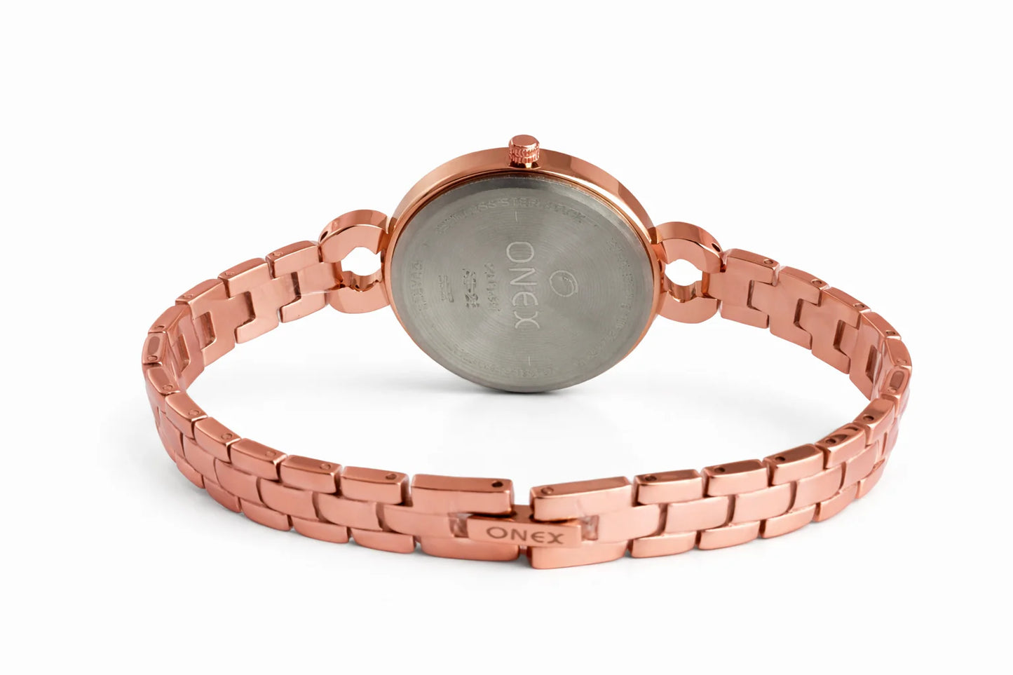 Women’S Black Dial Rose Gold Bracelet Watch with Crystal Accents