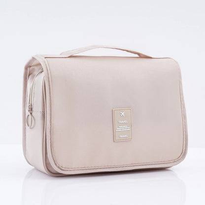 Make up Bags Solid Color Korean Foldable Cosmetic Bags Travel PVC Waterproof Large Capacity Toiletries Hangbag Storage