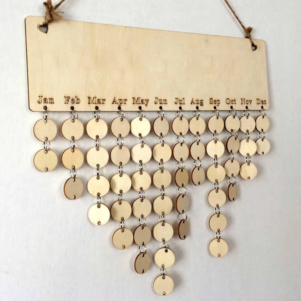 Family Birthday Board Plaque DIY Hanging Wooden Birthday Reminder Calendar Plaque Sign Board Wall Hanging Family Decor Plaque