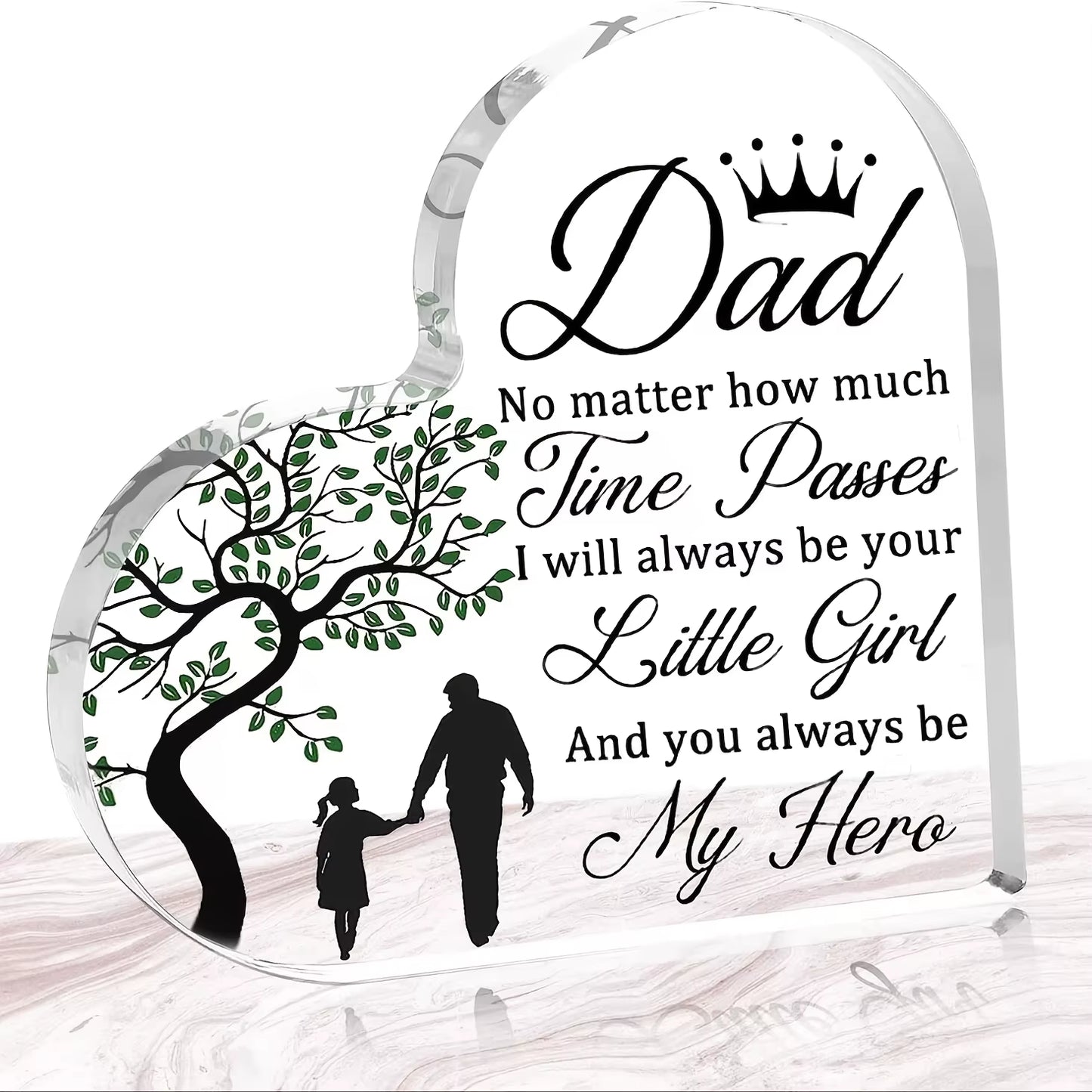 Dad Gifts from Daughter Heart Acrylic Plaque Fathers Day Gift Dad Birthday Gift