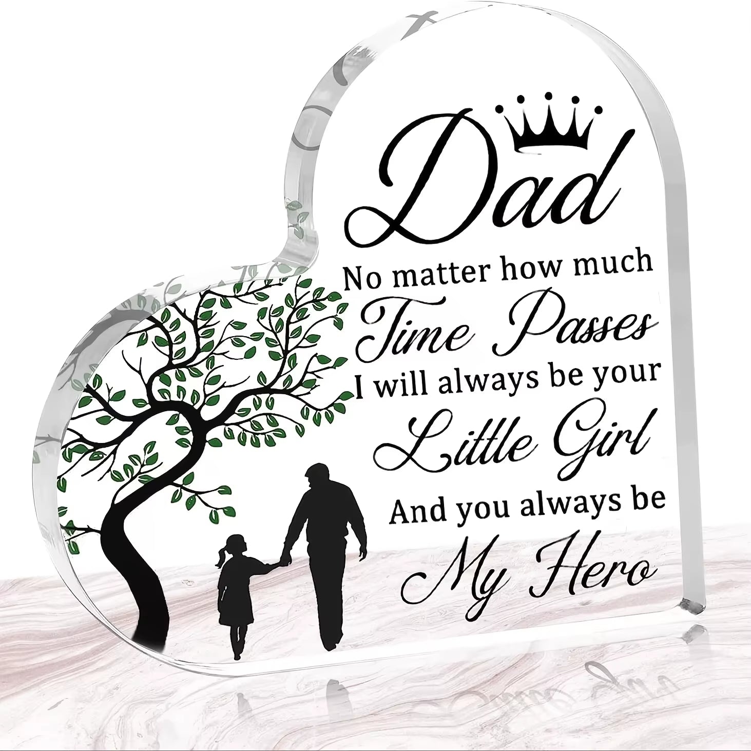 Dad Gifts from Daughter Heart Acrylic Plaque Fathers Day Gift Dad Birthday Gift
