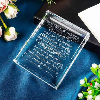 Sister-To-Brother Gift: Laser Engraved Crystal Keepsake – Meaningful Present (Suitable for Brother’S Special Occasions).