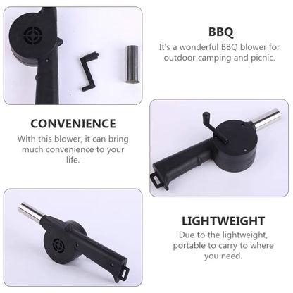Mini Hand-Cranked Air Blower Portable BBQ Grill Fire Bellows Barbecue Fan for Picnic Camping Outdoor Grilling Essentials