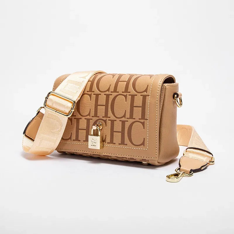 Womens Shoulder Bag Luxury Brand 2025 Fashion Solid Color Printed Handbag Fashion Design Model Metal Accessories Buckle