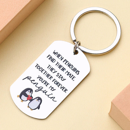 Couple Gift Penguin Love Sweetest Day Keychain for Boyfriend Husband Gift Christmas Valentine'S Day Gift for Anniversary Gift