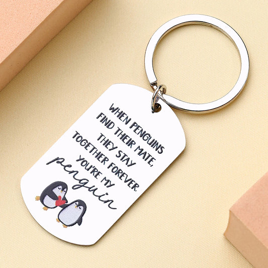 Couple Gift Penguin Love Sweetest Day Keychain for Boyfriend Husband Gift Christmas Valentine'S Day Gift for Anniversary Gift
