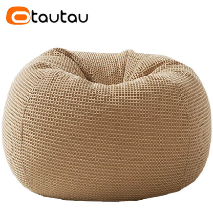 100% Pure Cotton Waffle Bean Bag Cover without Filler Floor Pouf Chair Beanbag Ottoman Frameless Furniture DD010