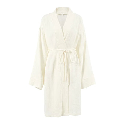 Spring/Summer 2025 Women'S Bathrobes, Cardigans, Lace-Up Bathrobes,Long-Sleeved Casual, Loose and Comfortable Home Wear, Pajamas