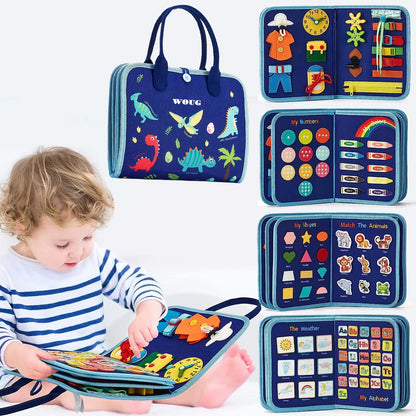 Toddler Montessori Busy Board Activities Education Toys Basic Dress Motor Skills Baby Travel Learning Toys for Christmas Gift