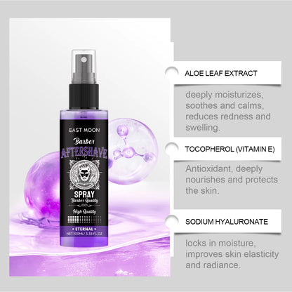 Men Deep Moisturizing Aftershave Spray Soothing Beard Reduce Redness Efficient Hydration Swelling Non Greasy Soft Post-Shave Car