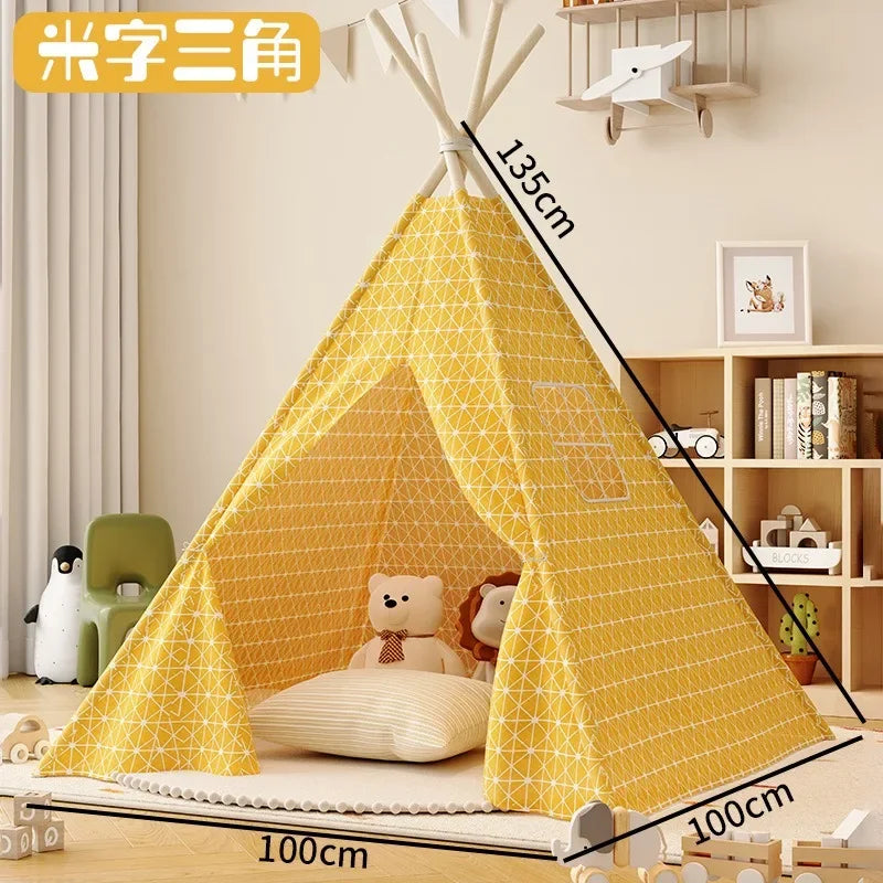 Tents for Kids Indoor Household Play House Wigwam for Children Portable Folding Tipi Teepee Girl and Boy Castle Play Tents