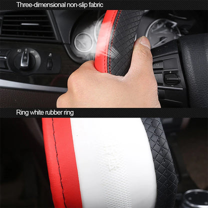 Universal New Steering Wheel Cover Breathable Artificial Leather Car Steering-Wheel Cover Fabric Braid Auto Interior Accessories