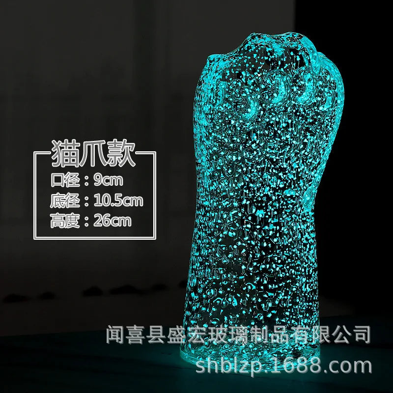 Dreamy Fluorescent Vase Exquisite and Unique Luminous Glacier Vase Shines in the Dark Transparent Mushroom Vase Home Decoration