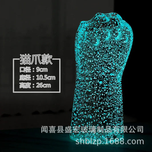 Dreamy Fluorescent Vase Exquisite and Unique Luminous Glacier Vase Shines in the Dark Transparent Mushroom Vase Home Decoration