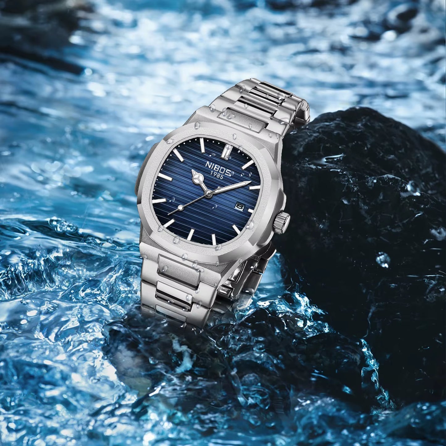 Luxury Watch for Man Waterproof Square Luminous Date Stainless Steel Men Watch Casual Quartz Mens Watches Reloj Hombre