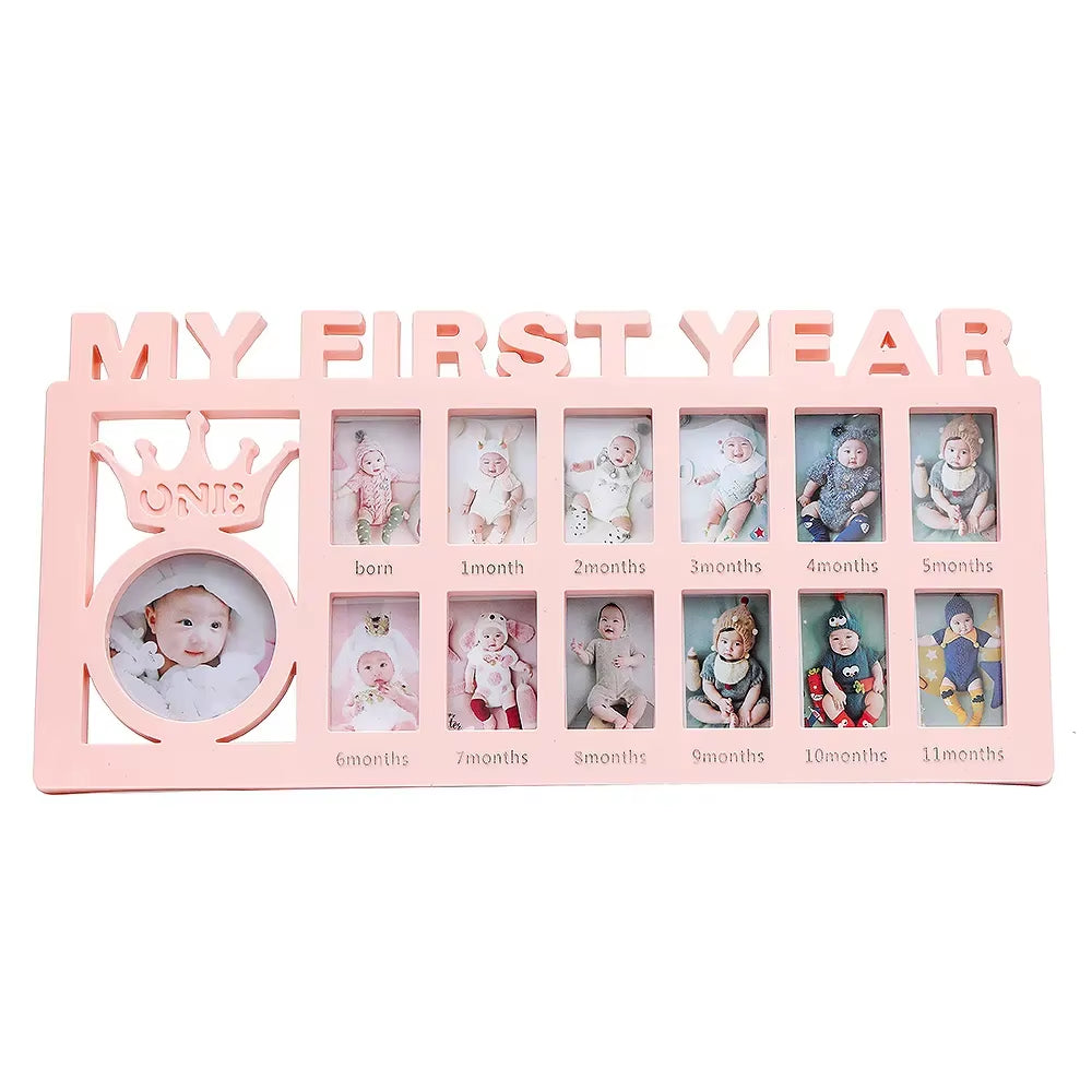 Baby Keepsake Frame 0-12 Months Pictures My First Year Photo Frame Newborn Memory Gifts