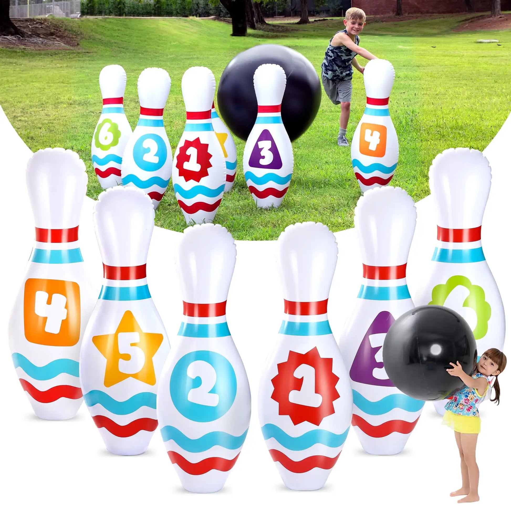 Giant Inflatable Bowling Set for Kids Adults Christmas Birthday Gift Party Games Education Motor Skills Toys