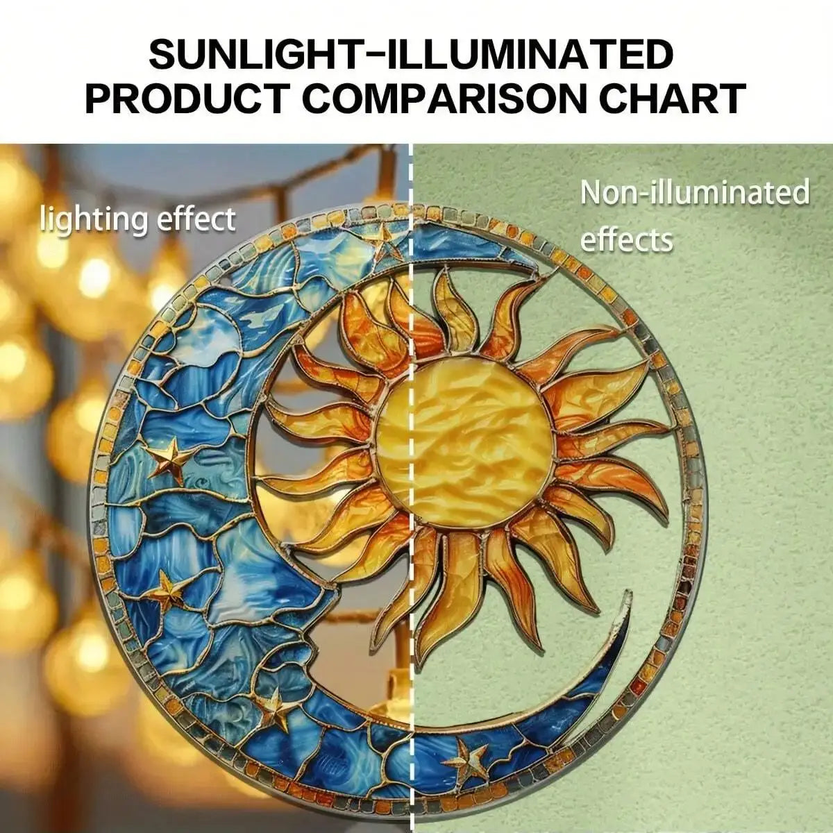 Sun and Moon Light Catcher, Ideal for Religious Themes, Living Rooms, Gardens, Housewarming Gifts, and Holiday Gifts,