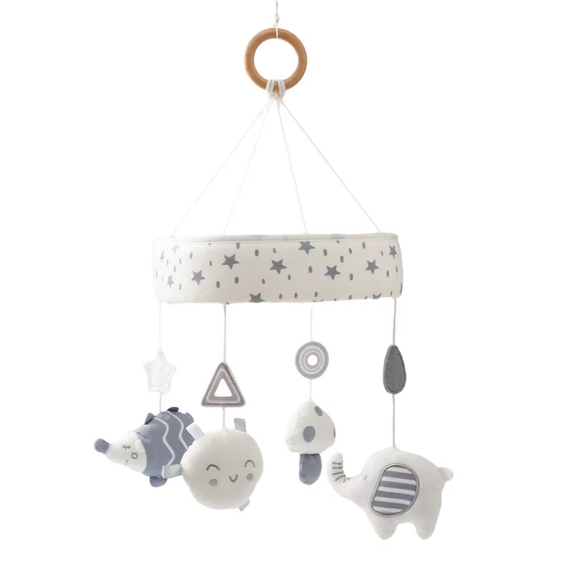 Baby Bed Bell Wood Mobile Toddler Rattles Toys Crib Bell Rattles Boho Style Kids Musical Toys 0-12 Months for Baby Newborn Gifts