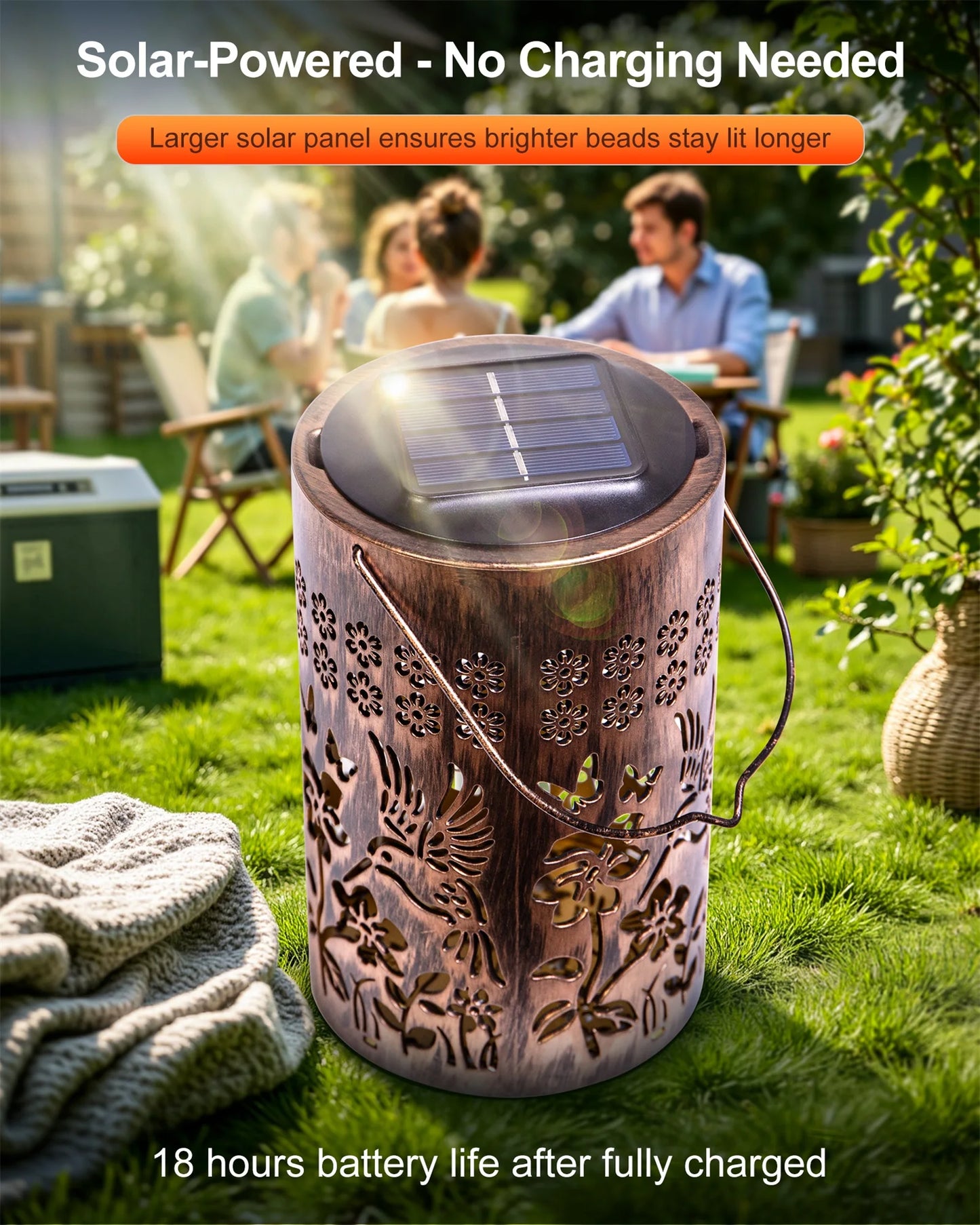 2025 Newest Fairy Solar Lantern Outdoor & Upgraded LED Beads, IP67 Waterproof, Warm White Lamp for Garden Patio Courtyard Path