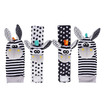 1 Set Baby Rattles Toys Infant Toys 0-6 Months Cute Stuffed Animals Wrist Rattle Foot Finder Socks Newborn Toys Baby Boy Gifts