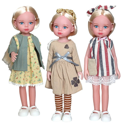 13 Inch Girls Doll Toys,Realistic Movable Figure Doll with Clothes Shoes Kids Toys Birthday Gifts