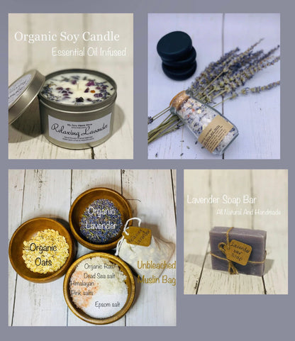 Organic Rose Gift Basket, Spa Set