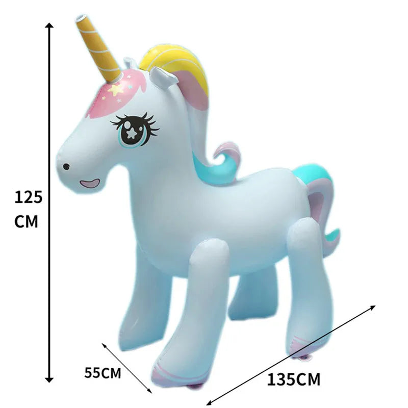 Giant Inflatable Unicorn Water Spray Pool Toys Swimming Float Outdoor Fountain Beach Party Kids Summer Toys Unicorn Party Decor