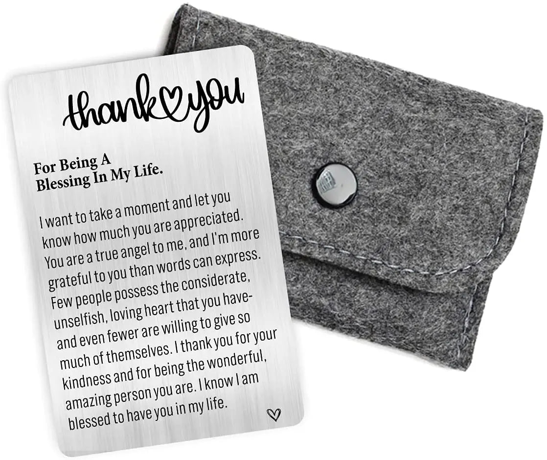 Appreciation Gift for Women Men, Engraved Wallet Card Inserts Teacher Coach,Thank You Note Cards Thanksgiving Day Gifts