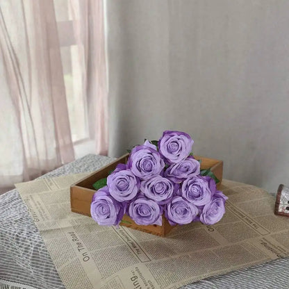 10Pcs Flannel Artificial Roses: Perfect for Valentine’S Day, Home & Wedding Decor