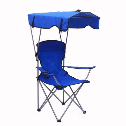Portable Foldable Fishing Chair Camping Awning Beach Chair Outdoor Fishing Carry Umbrella Lounge Chair with Canopy
