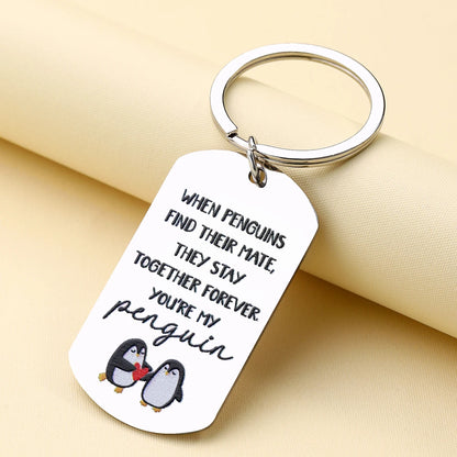 Couple Gift Penguin Love Sweetest Day Keychain for Boyfriend Husband Gift Christmas Valentine'S Day Gift for Anniversary Gift