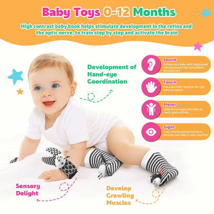 1 Set Baby Rattles Toys Infant Toys 0-6 Months Cute Stuffed Animals Wrist Rattle Foot Finder Socks Newborn Toys Baby Boy Gifts