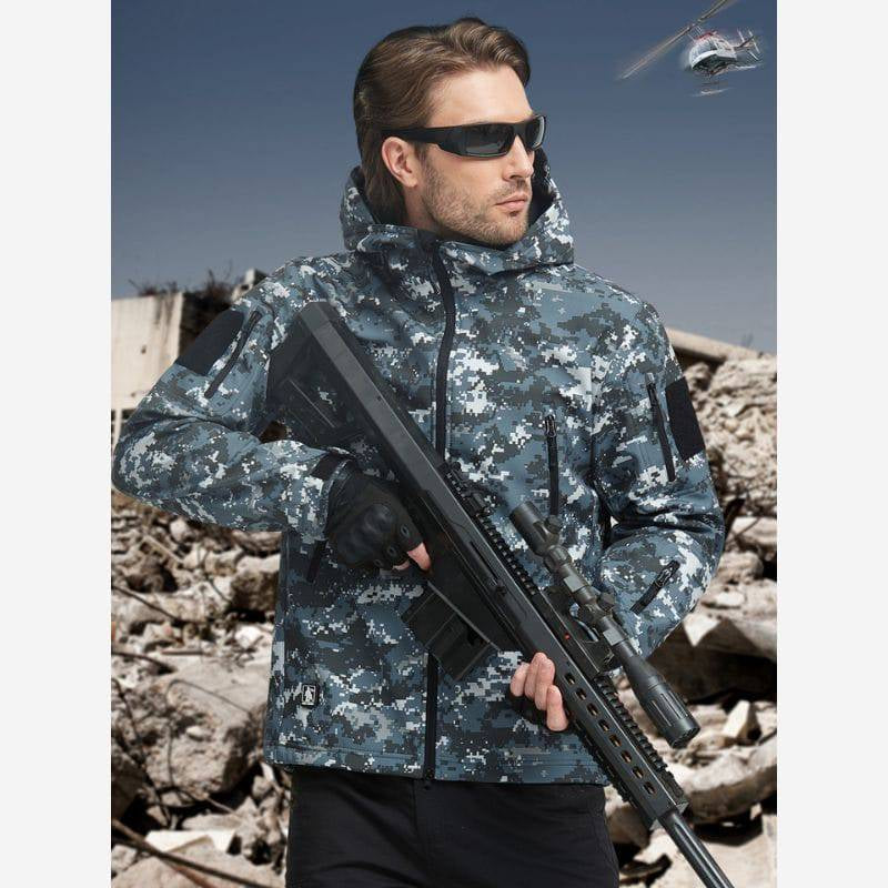 SHARKSKIN Men’S Warm Waterproof Softshell Tactical Hiking Jacket