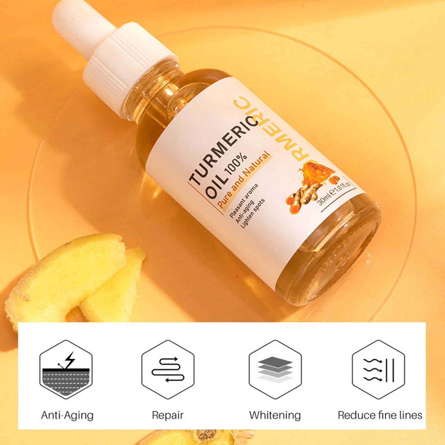 Turmeric Skin Care Set Face Wash Serum Hydrating Skin Oil Face Cream Clay Mask for All Skin Types Turmeric Skincare Set