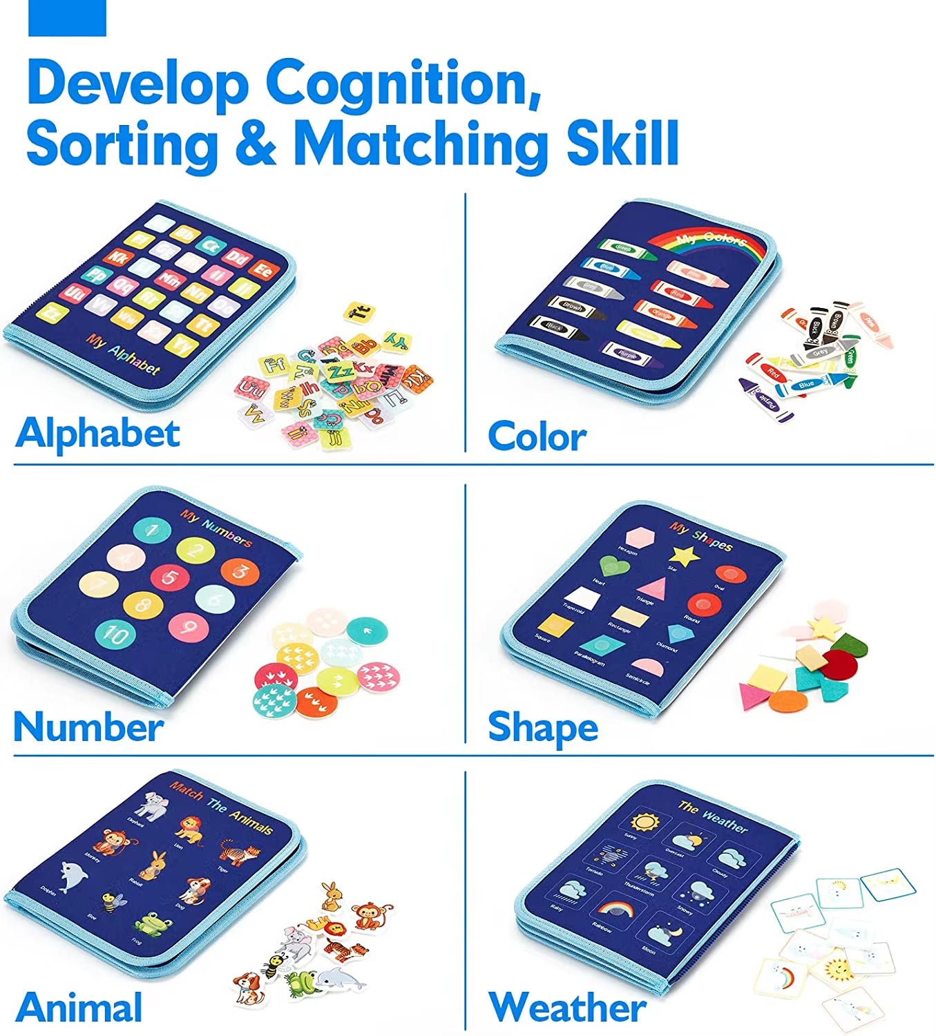 Toddler Montessori Busy Board Activities Education Toys Basic Dress Motor Skills Baby Travel Learning Toys for Christmas Gift