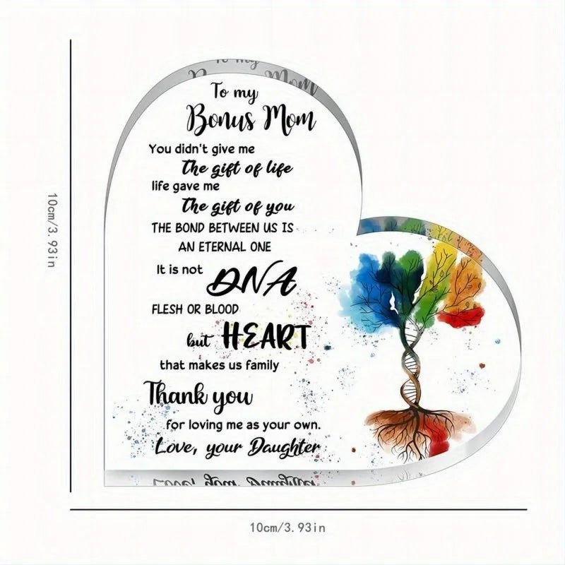 Tree of Life Bonus Mom Gift - Motivational Acrylic Plaque for Special Occasions