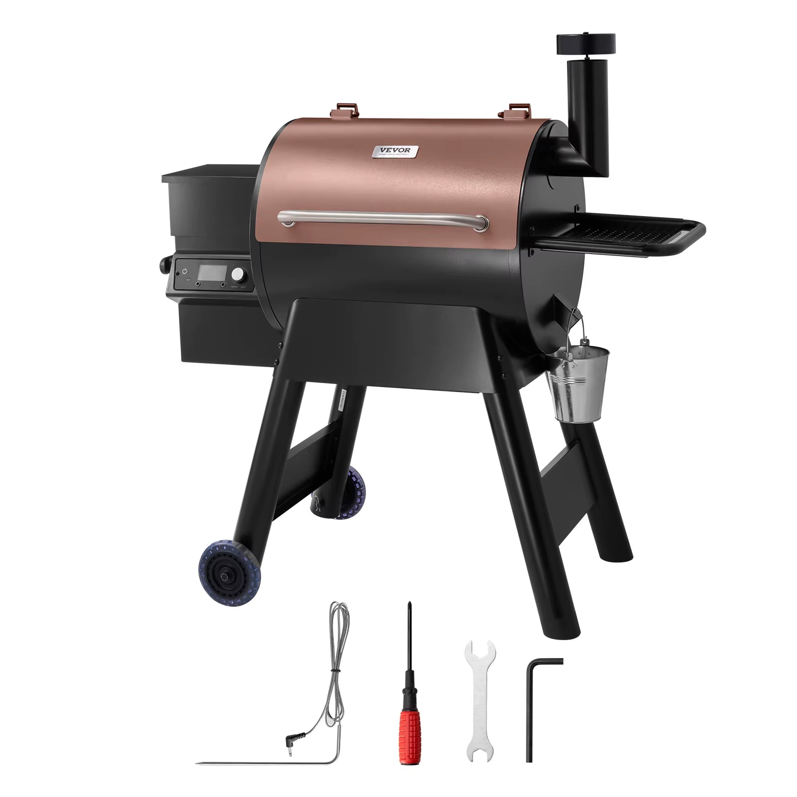 Wood Pellet Grill Smoker BBQ Grills for Outdoor Cooking with Wifi-App Control, LCD Screen Controller for Camping Yard