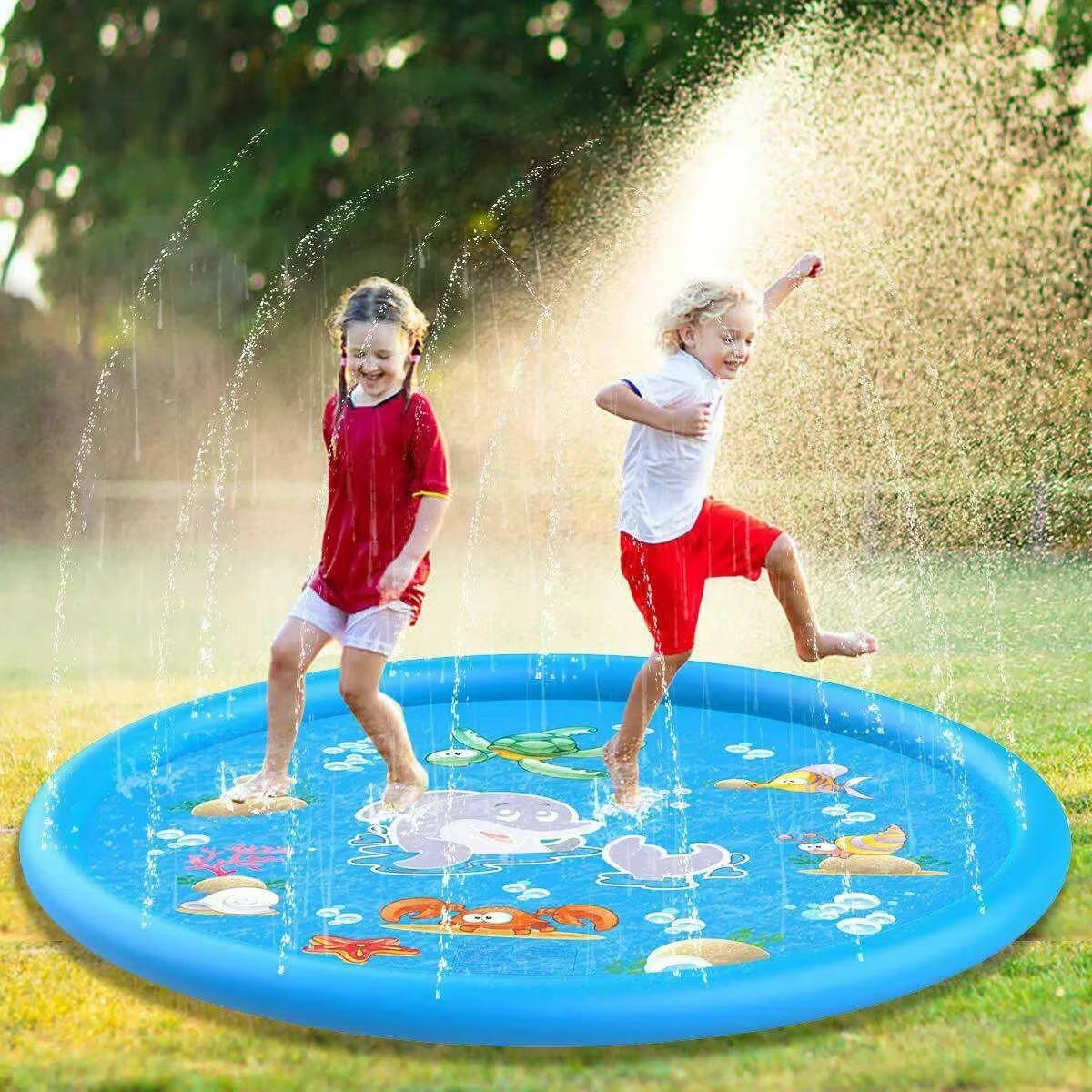 100/170Cm Children Play Inflatable Water Sprinkler Pad Beach Spray Mat Outdoor Game Toy Lawn Swimming Pool Mat Kids Toys
