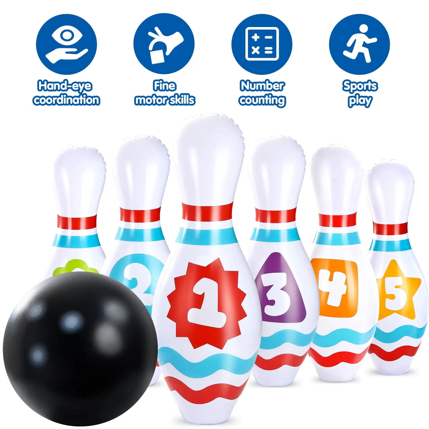 Giant Inflatable Bowling Set for Kids Adults Christmas Birthday Gift Party Games Education Motor Skills Toys