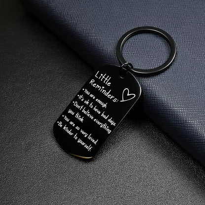 Little Reminders Keychain Inspiration Gifts for Women Men Affirmation Uplifting Mental Health You Are Enough Keyring Jewelry