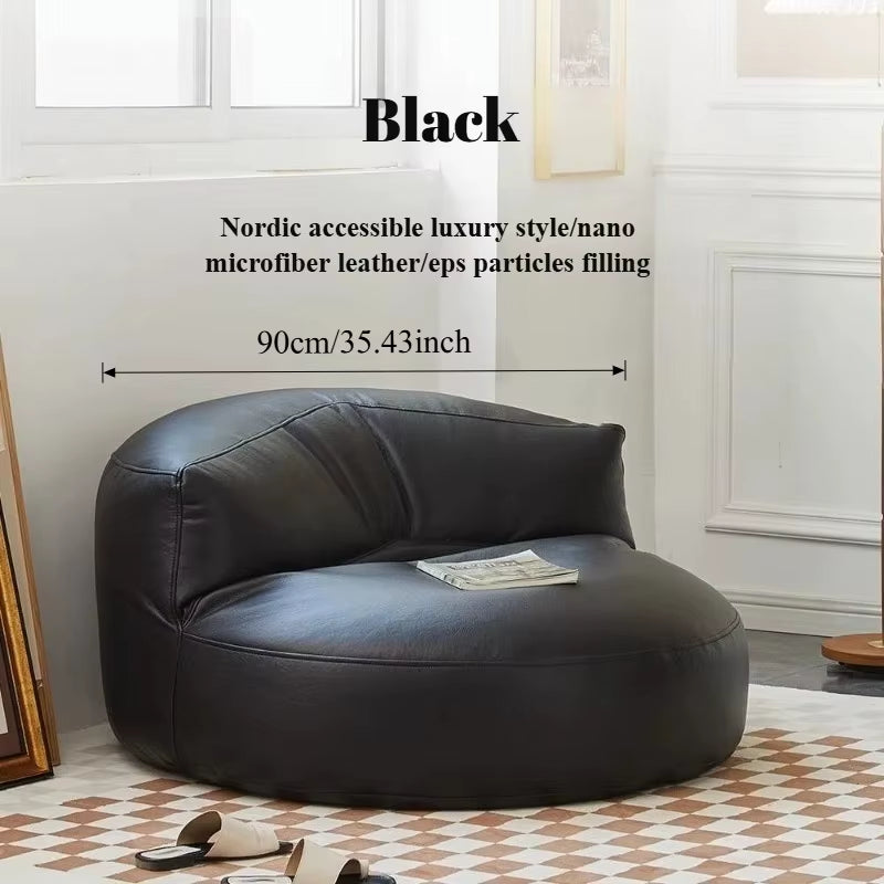 Lazy Sofas Living Room Single Sofa Modern Design Sofa for 1 Person Can Lie down Beanbag Tatami Thickened Leather Home Furniture