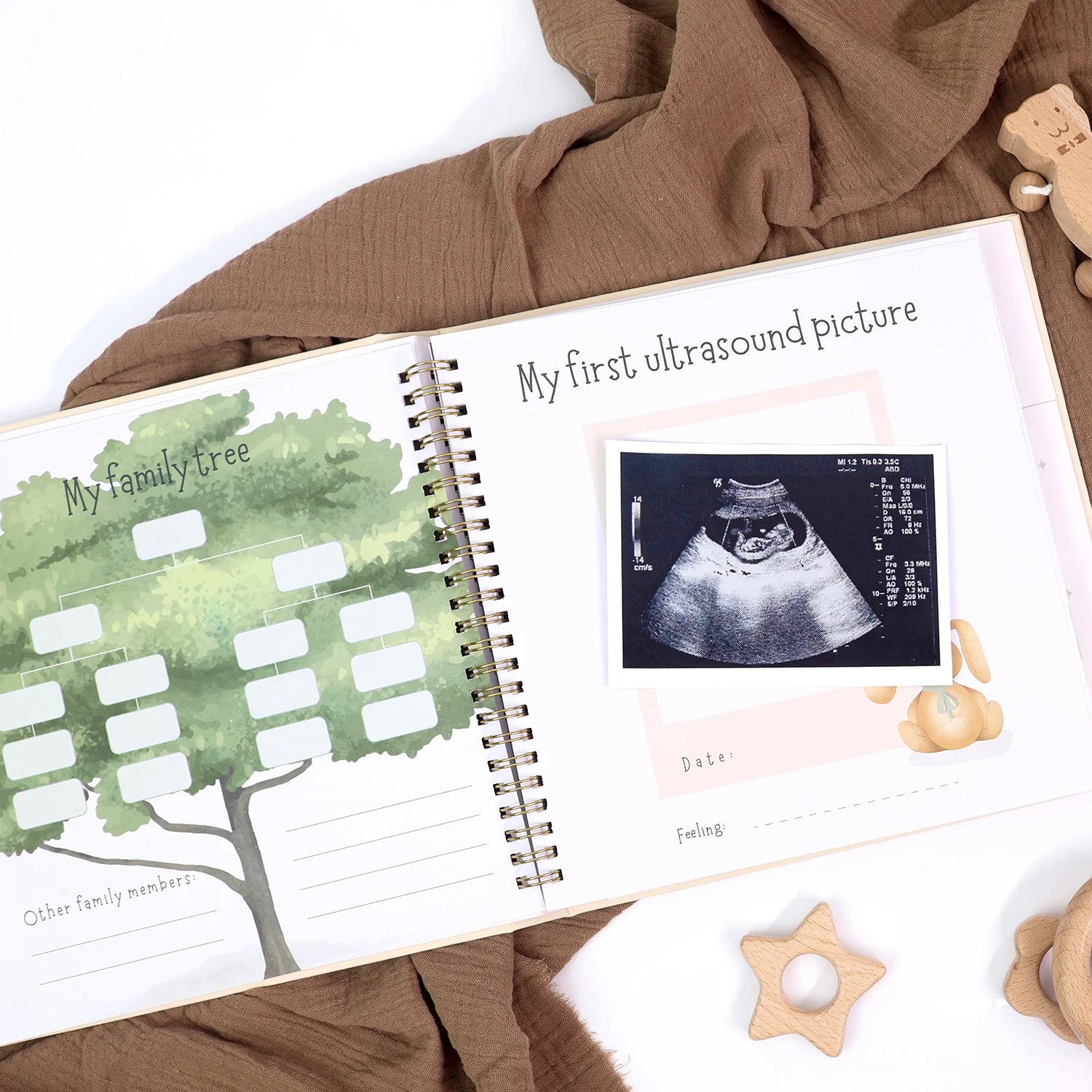 Wholesale Baby Memory Book Hello Baby Beige Keepsake Pregnancy Record Growth First Year Milestone Journal Scrapbook Album