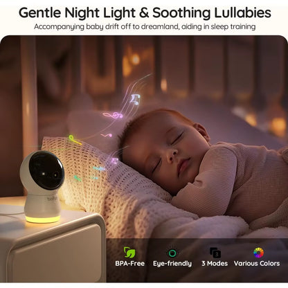 5.5" AI 4MP Baby Monitor Pro Max: App (Wi-Fi) and Monitor (No Wi-Fi) Control, Upgrade AI Detection (Tummy Sleeping & Face Area)